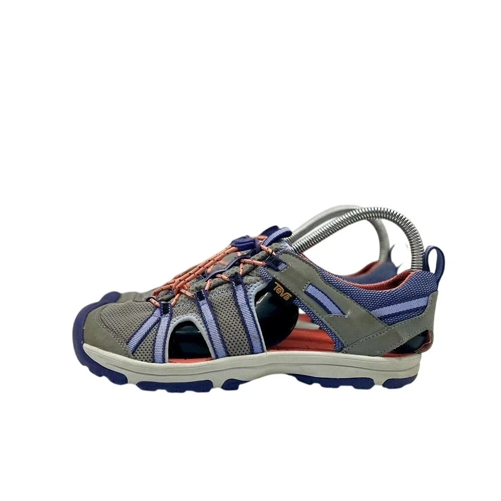 Teva Kids Omnium Grey Purple Coral Closed Toe Sport Water Sandal 1019403Y Size 5